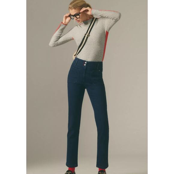 Anthropologie Denim - Maeve by Anthropologie Junie High-Rise Slim-Leg Jeans Womens 28